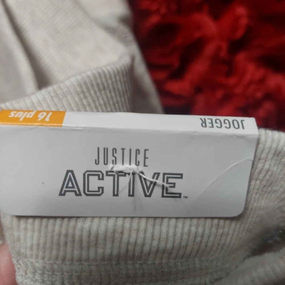 Justice NWT Girls 16 Plus Active Joggers Cream Colored